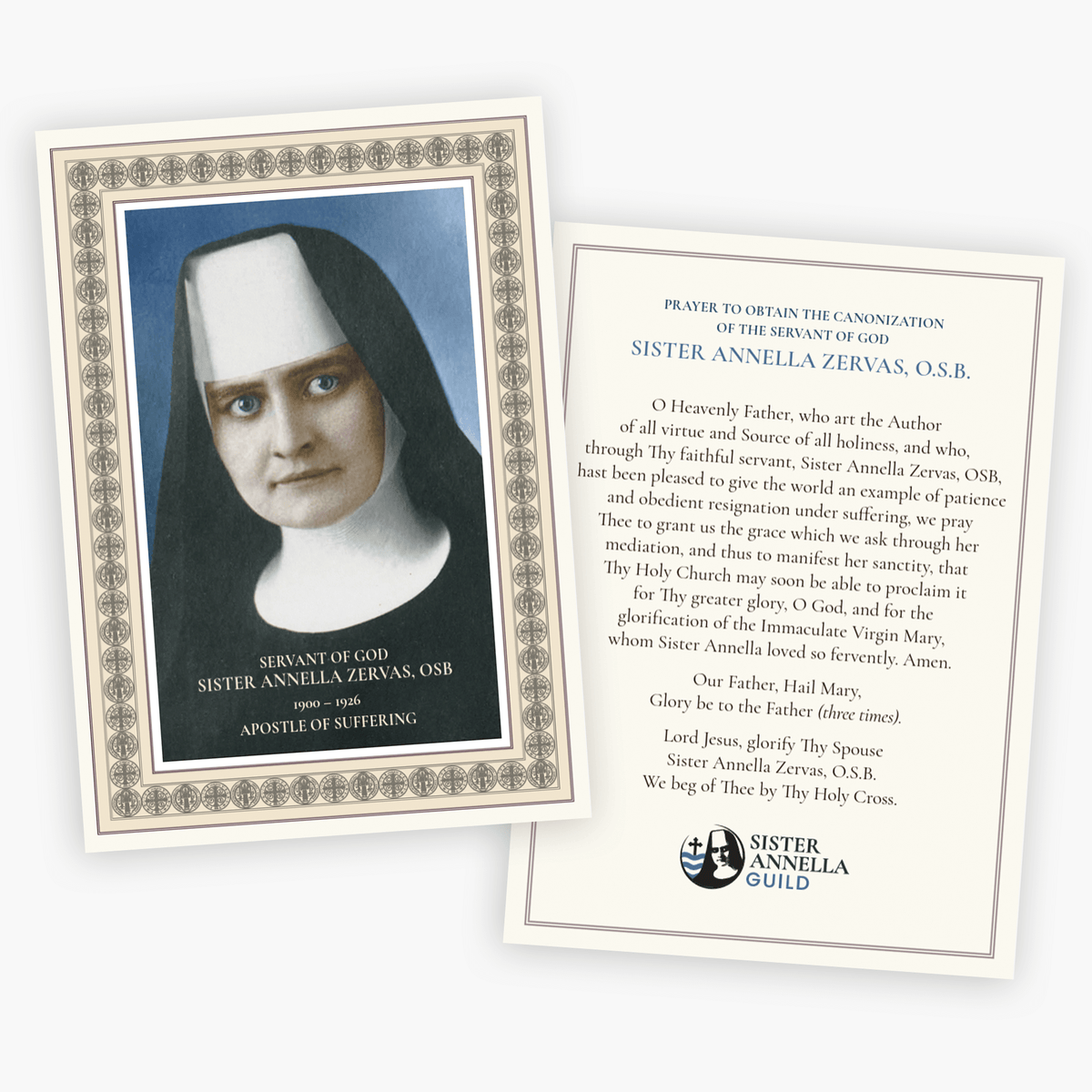 Decorative Sister Annella Prayer Card (Digital Download)