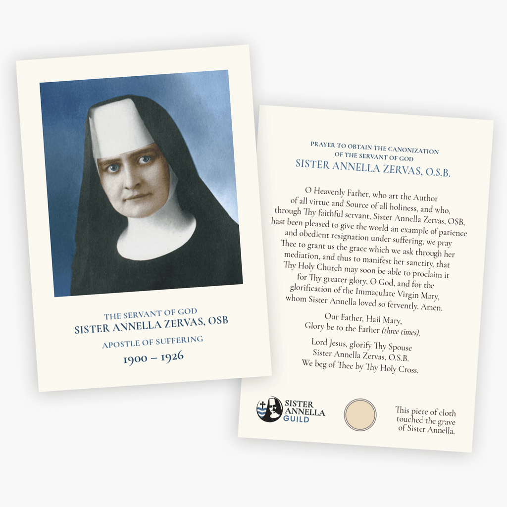 Simple Sister Annella Prayer Card with Relic (Printed)